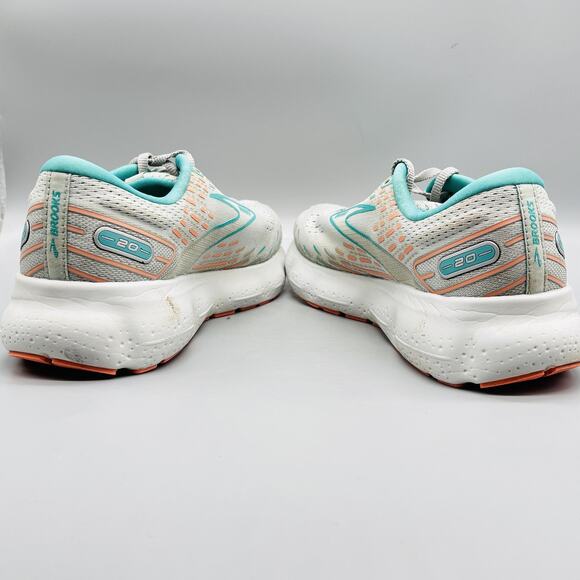 Brooks Shoes Womens 9 Gray Teal Glycerin 20 Running Cushion Athletic Sneakers - Picture 6 of 11